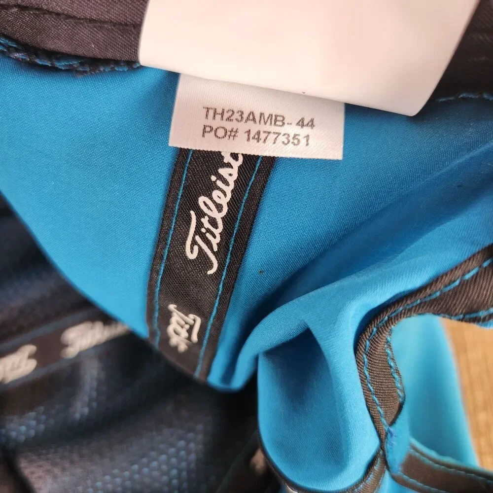 Titleist Performance Knit Golf Strapback Hat Cap Blue Sport Athletic Stretch Fit